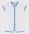 Mono corto jacquard de algodón para bebé blanco MARSHMALLOW/azul PERSE