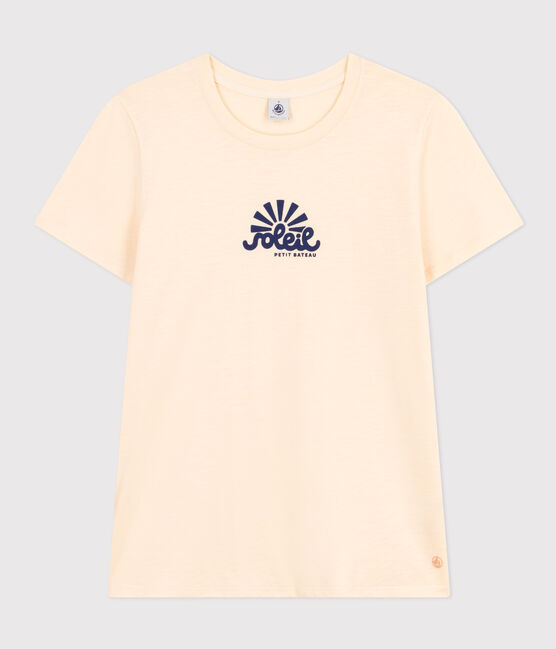 Camiseta La Recta de algodón con cuello redondo para mujer crudo AVALANCHE