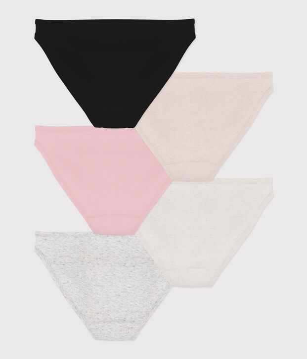 Pack de 5 braguitas de algod&oacute;n fino para mujer multicolor