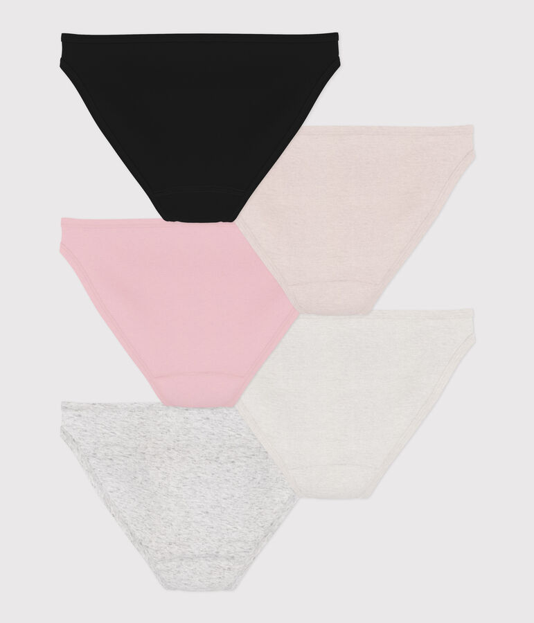 Pack de 5 braguitas de algod&oacute;n fino para mujer multicolor