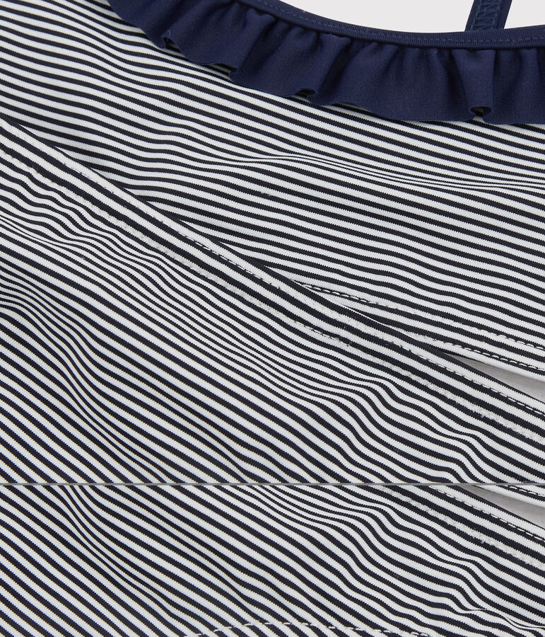 Traje de ba&ntilde;o para ni&ntilde;a azul ABYSSE/blanco LAIT