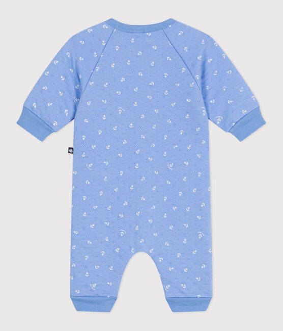 Pelele de algodón con estampado de pequeñas anclas para bebé azul EDNA/blanco MARSHMALLOW