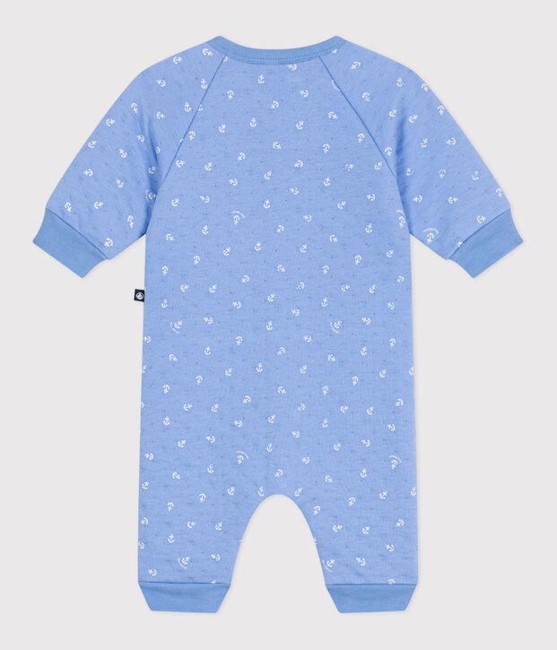 Pelele de algod&oacute;n con estampado de peque&ntilde;as anclas para beb&eacute; azul/blanco