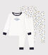 Juego de 2 pijamas de algodón con estrellas y felino para niño/niña