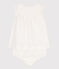 Vestido con bombacho de bordado inglés para bebé blanco MARSHMALLOW