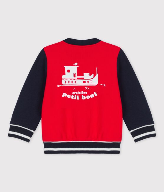 Chaqueta de béisbol de muletón de bebé rojo PEPS/azul SMOKING