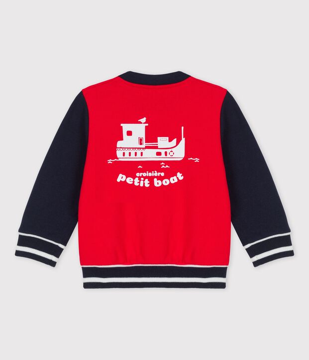 Chaqueta de b&eacute;isbol de mulet&oacute;n de beb&eacute; rojo/azul