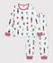Pijama infantil de mulet&oacute;n con estampado de Navidad blanco/multicolor