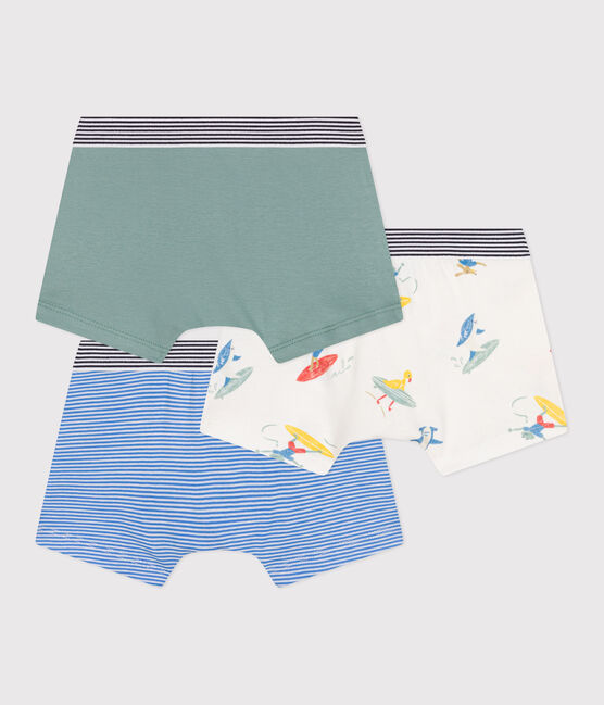 Juego de 3 bóxeres infantiles de algodón con estampado de surfistas variante 1