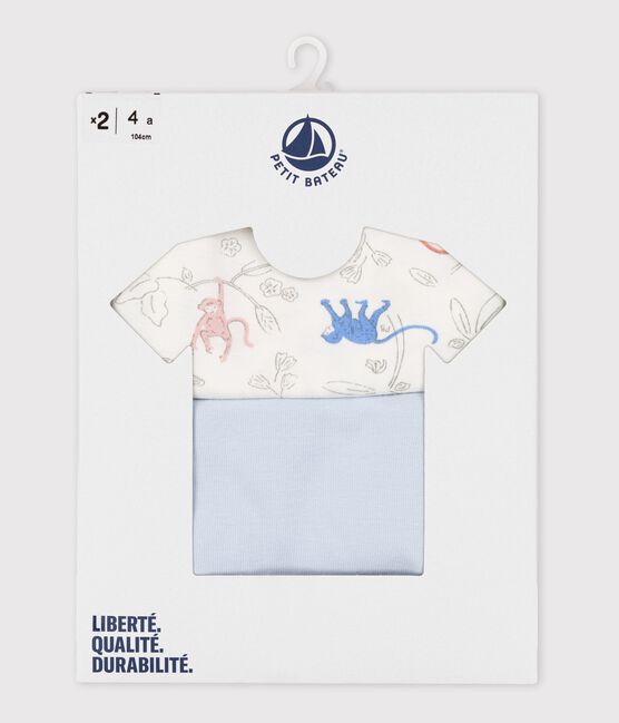 Juego de 2 camisetas de manga corta de algodón de niña variante 1