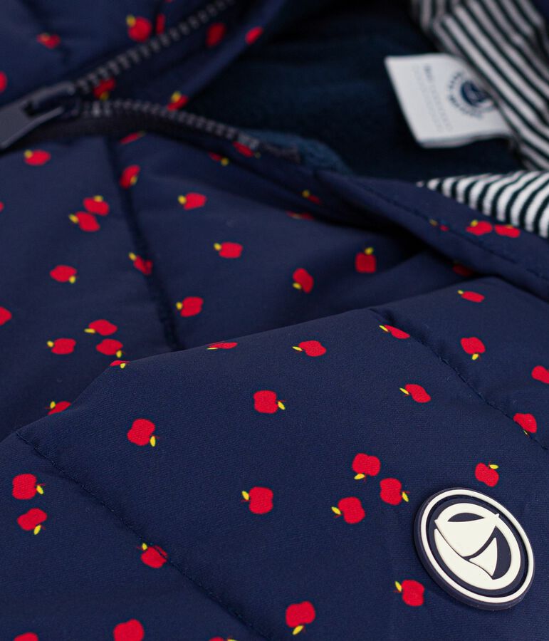 Plum&iacute;fero estampado para beb&eacute; azul/crudo