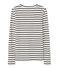 Camiseta de manga larga a rayas para mujer con cuello V beige COQUILLE/azul SMOKING