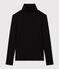 Camiseta Iconique de algodón con cuello alto para mujer negro BLACK