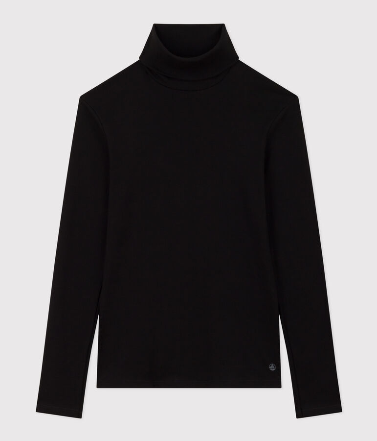 Camiseta Iconique de algod&oacute;n con cuello alto para mujer negro