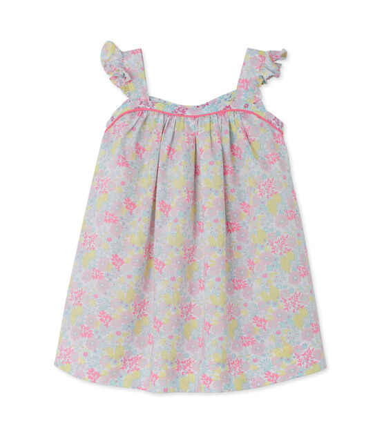 Vestido estampado para bebé niña blanco ECUME/blanco MULTICO
