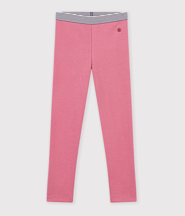 Leggings infantiles de algod&oacute;n liso rosa
