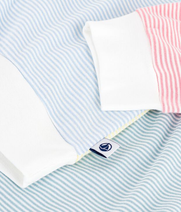 Pijama de algod&oacute;n a rayas para mujer blanco/multicolor