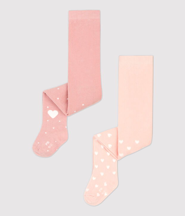 Juego de 2 pares de leotardos de beb&eacute;. multicolor