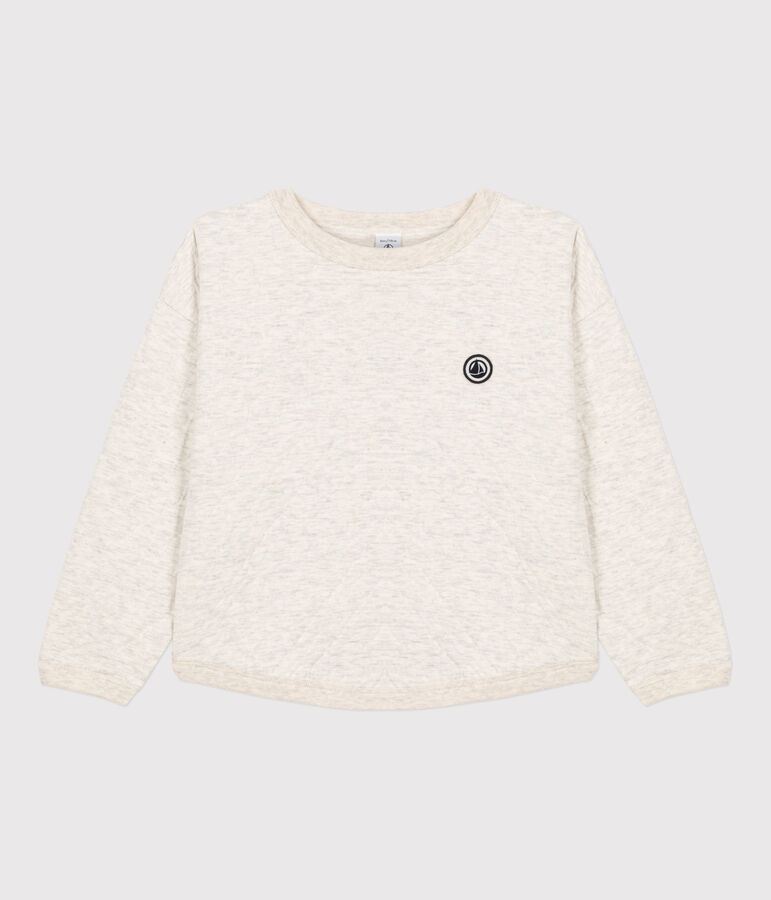 Sudadera de tejido t&uacute;bico acolchado de ni&ntilde;a / ni&ntilde;o beige