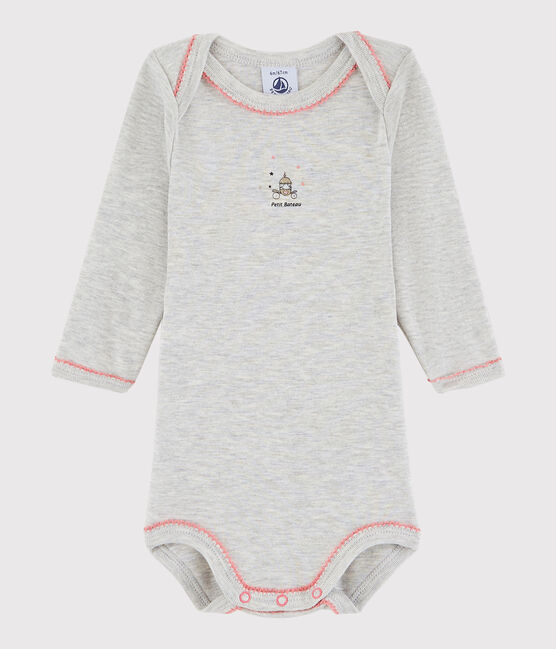 Bodi de manga larga de bebé niña gris BELUGA CHINE