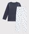 Pyjama  en coton blanco/azul/multicolor