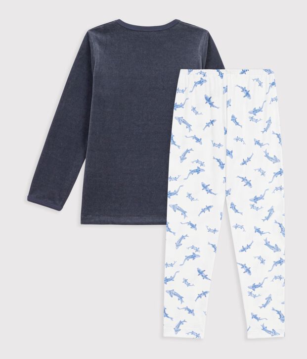 Pyjama  en coton blanco/azul/multicolor