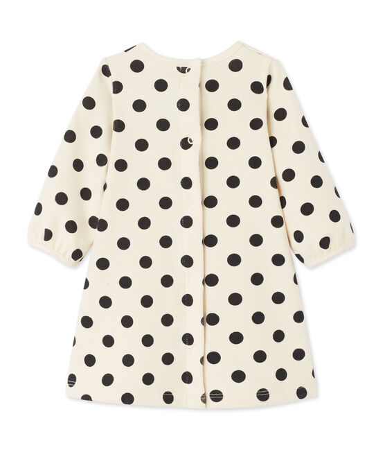 Robe bébé fille à pois beige COQUILLE/gris CAPECOD