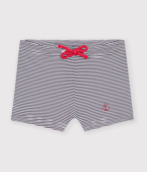 Traje de ba&ntilde;o UPF 50+ de beb&eacute; azul/blanco
