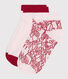 2 pares de calcetines de algodón con estampado de flores para niña