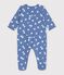 Pijama de mulet&oacute;n con estampado de corazones para beb&eacute; azul/blanco