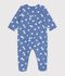 Pijama de mulet&oacute;n con estampado de corazones para beb&eacute; azul/blanco