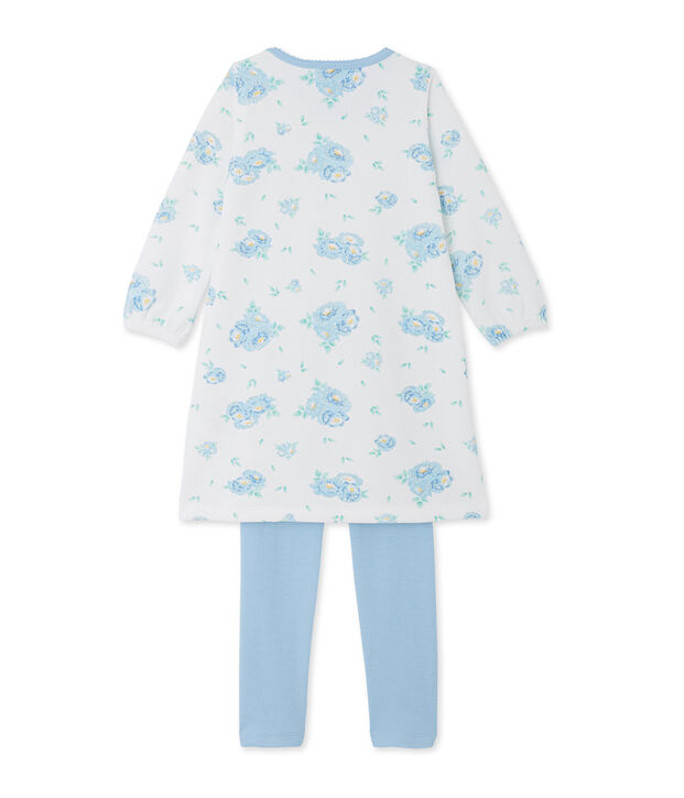 Camis&oacute;n de terciopelo estampado con legging a juego blanco/azul/multicolor