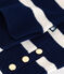 Jersey de cuello alto de lana y algodón a rayas para mujer azul SOIR/ MARSHMALLOW