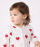 Pelele sin pies de algodón con corazón de bebé blanco MARSHMALLOW/rojo TERKUIT
