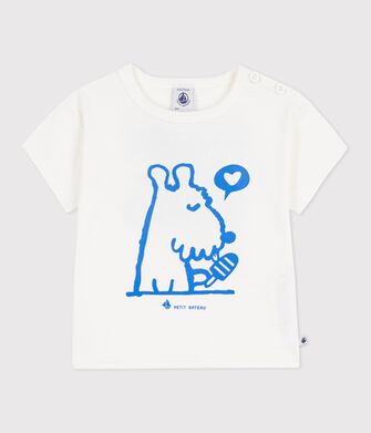 Camiseta de algod&oacute;n de manga corta con estampado de perro para beb&eacute;