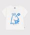 Camiseta de algod&oacute;n de manga corta con estampado de perro para beb&eacute; blanco