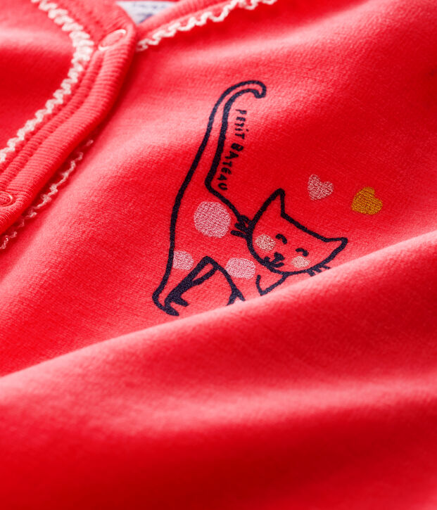 Pijama de terciopelo para beb&eacute; ni&ntilde;a rojo