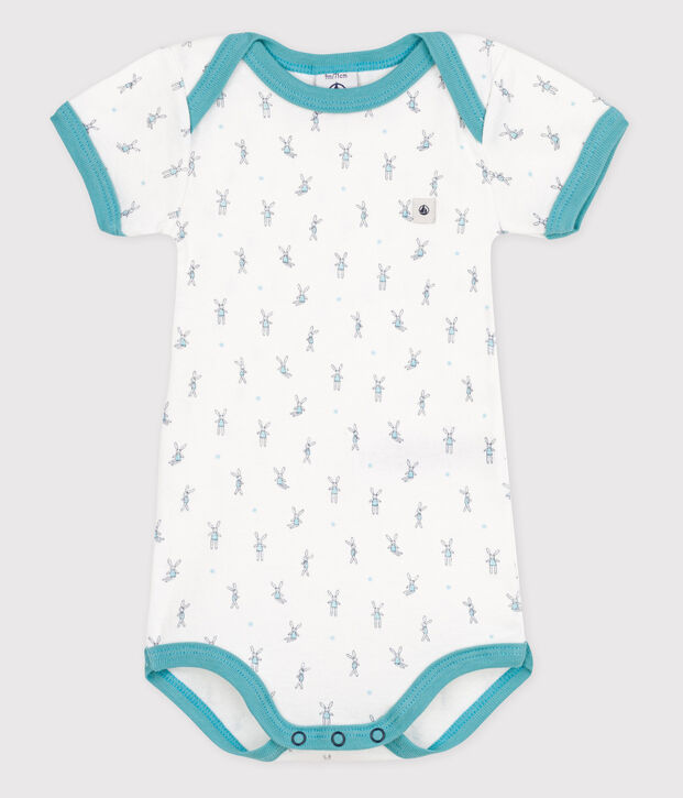 Bodi de manga corta para beb&eacute; blanco/multicolor
