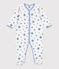 Pijama de terciopelo con estrellas para bebé blanco MARSHMALLOW/azul ALASKA