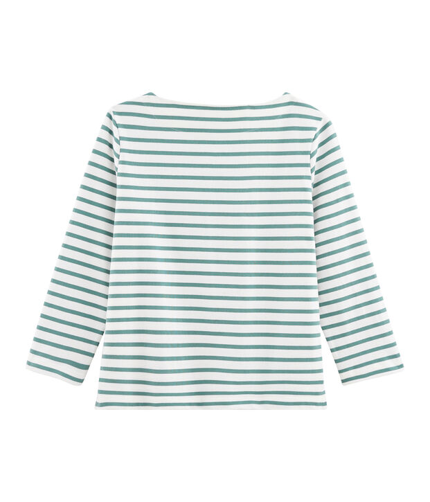 Camiseta marinera para mujer blanco/verde