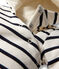 Pelele de bebé acolchado rayado beige COQUILLE/azul ABYSSE