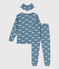 Pijama de algodón con motivo de pájaro y máscara para niña azul ROVER/blanco MARSHMALLOW