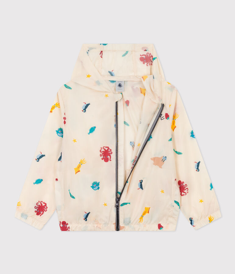 Cortavientos de material reciclado para ni&ntilde;o/ni&ntilde;a crudo/multicolor