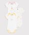 Lot de 3 bodies manches courtes en coton multicolor