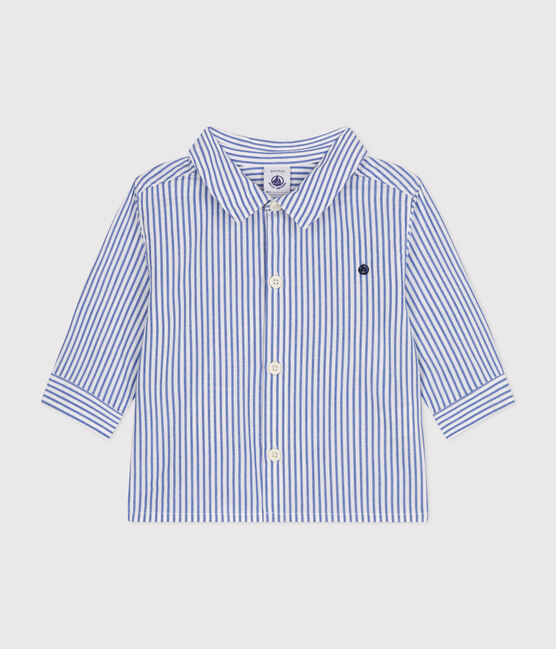 Camisa de popelina a rayas para bebé GAULOISE/ MARSHMALLOW