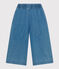 Pantalón ancho de tejido vaquero ligero para niña azul DENIM CLAIR