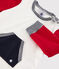 Camiseta «color block» para bebé niño blanco MARSHMALLOW/rojo TERKUIT