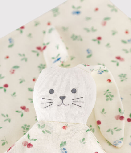 Doudou de algodón estampado para bebé blanco MARSHMALLOW/blanco MULTICO