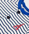 Mono corto de punto fino para bebé blanco MARSHMALLOW/azul MEDIEVAL