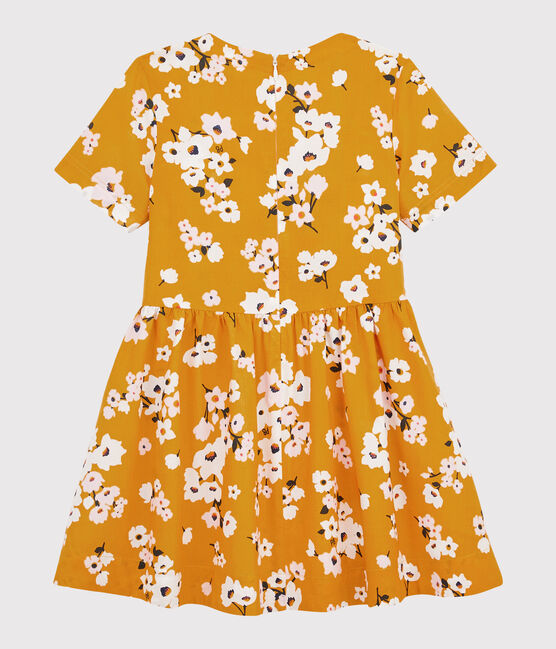 Vestido de manga corta para niña amarillo BOUDOR/ MULTICO